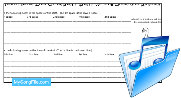 Music Notes Live On A Staff (Staff Writing Lines and Spaces)