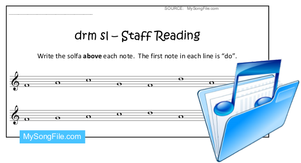 Staff Reading (Solfa drmsl Treble no2)